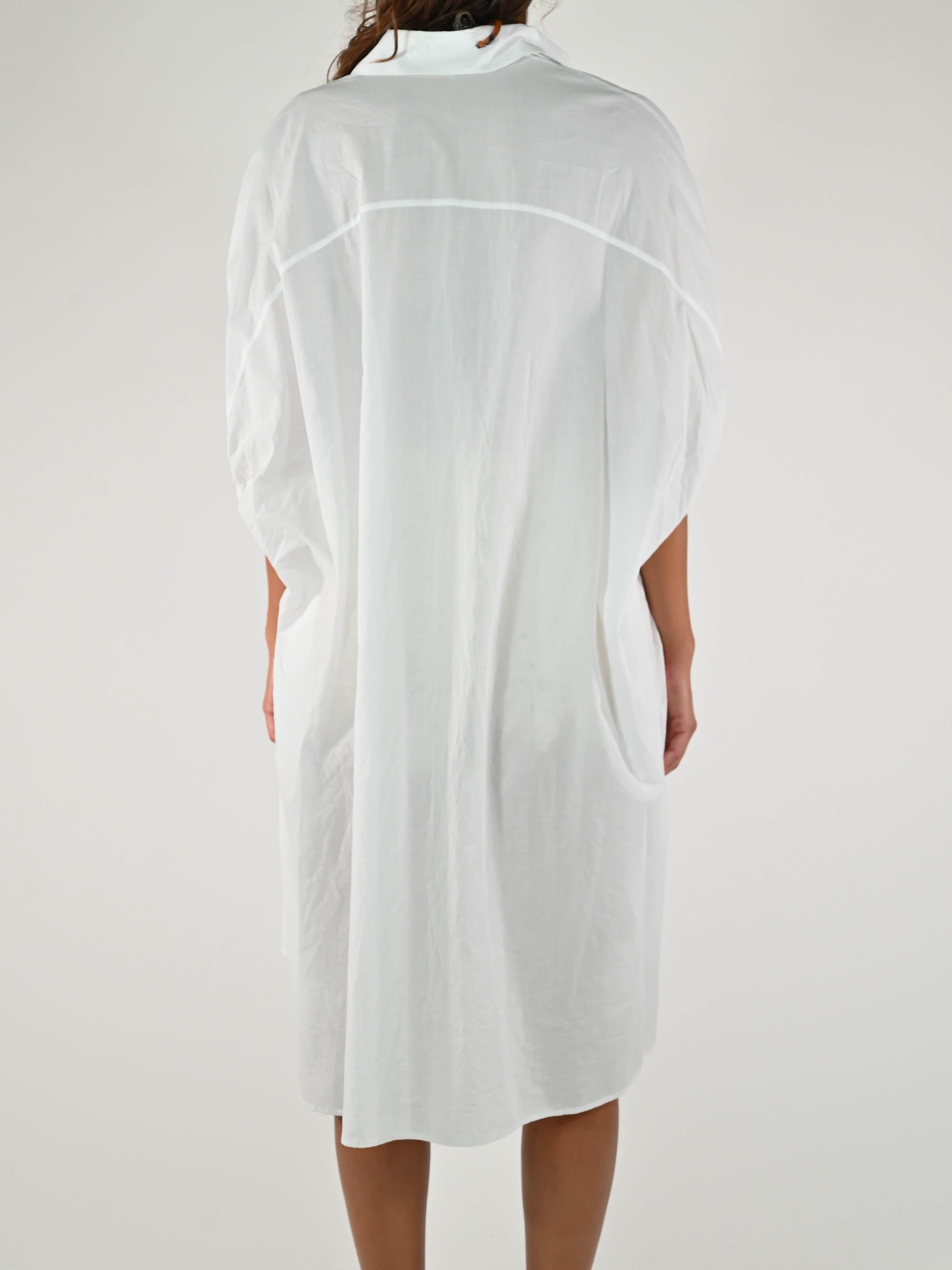 Abito camicia cotone bianco A-02346 BIANCO LALTRA|STORIA 