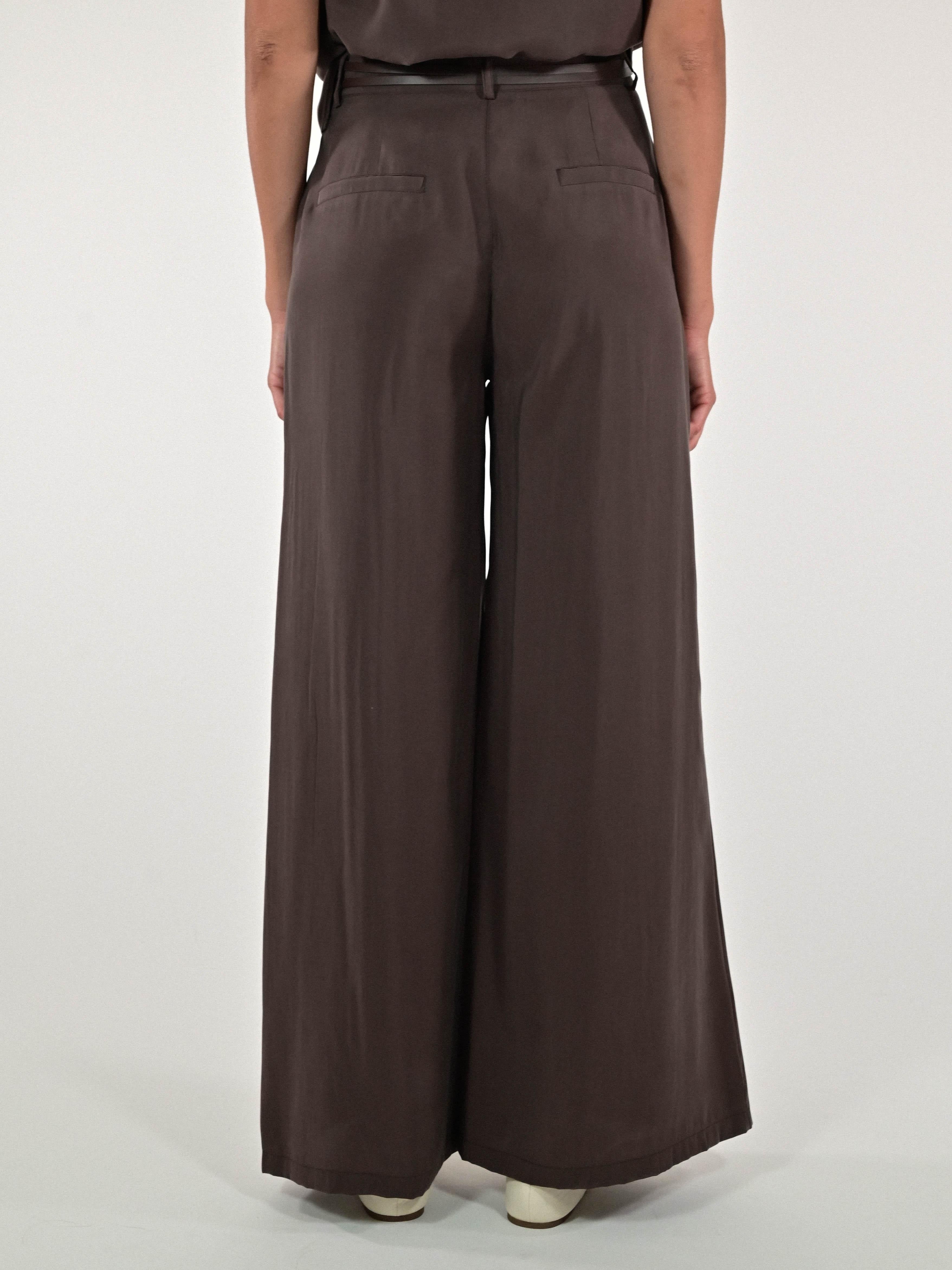 Pantalone palazzo modal marrone P1105728 MARRONE LALTRA|STORIA 