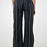 Pantalone palazzo gessato nero P1096433 NERO LALTRA|STORIA 