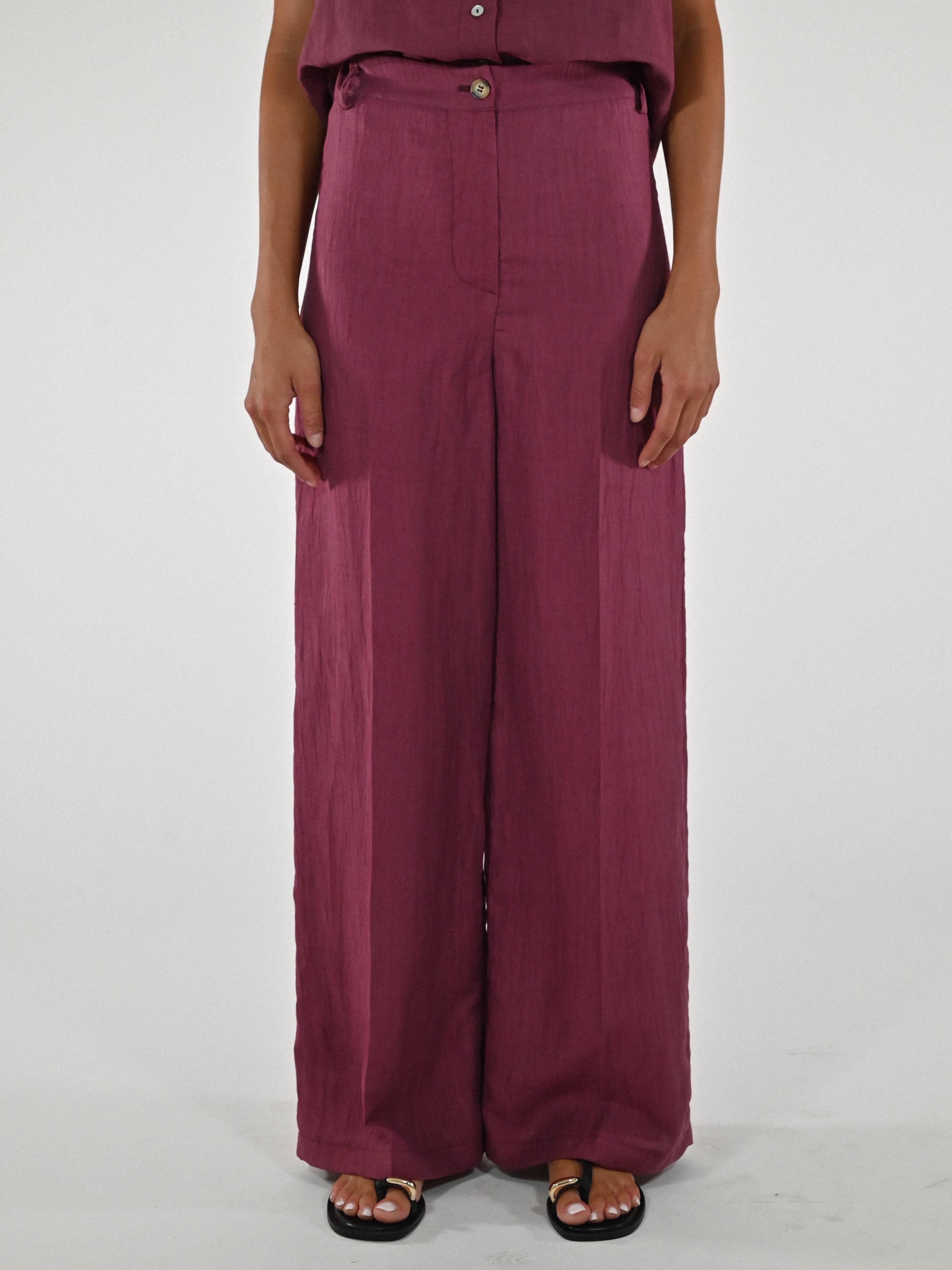 Pantalone palazzo cangiante lino india CPPE25432434 INDIA LALTRA|STORIA 