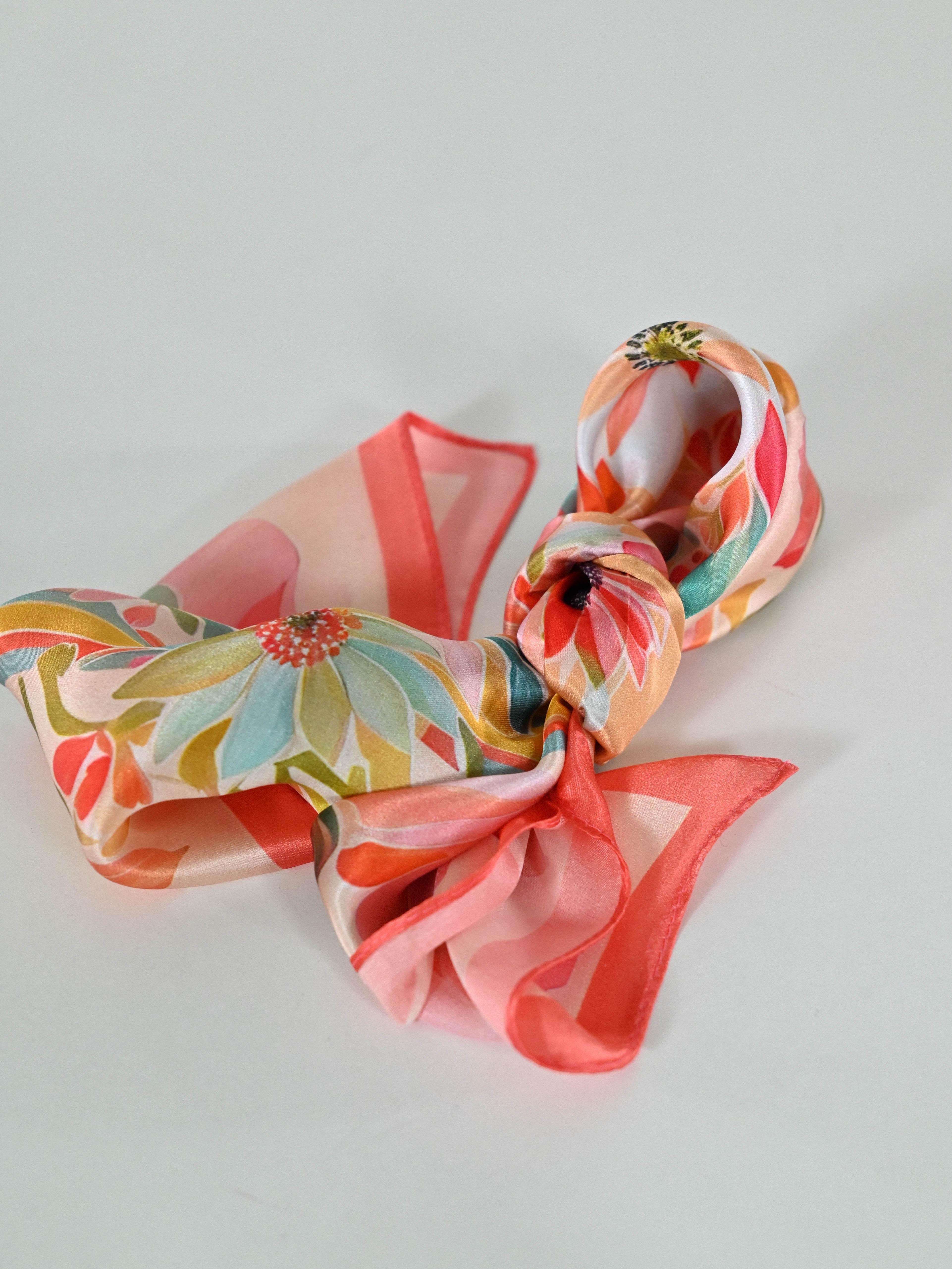 Foulard fantasia seta corallo KS-24334 CORALLO LALTRA|STORIA 