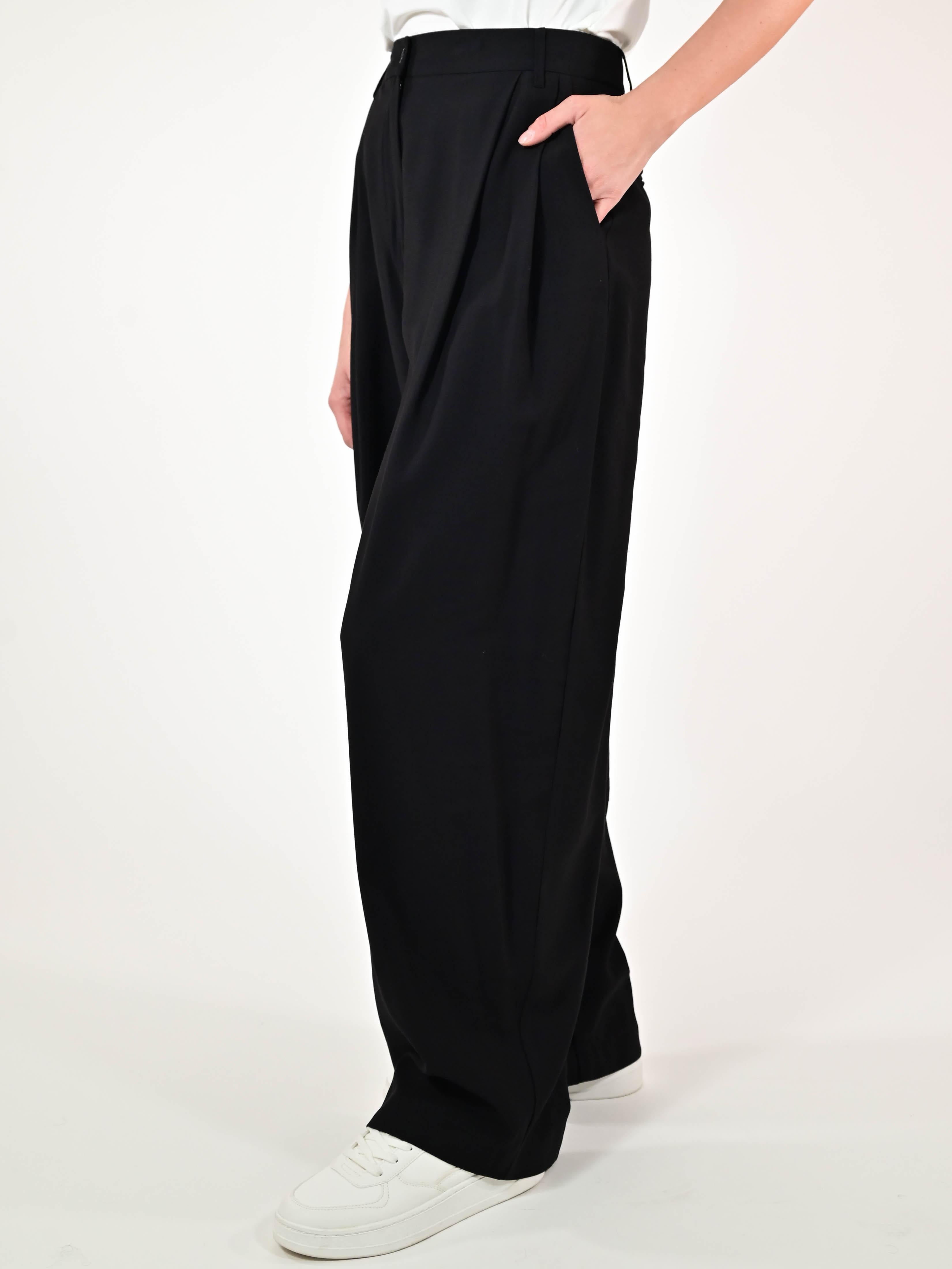 Pantalone largo pinces viscosa nero VBPE254560842 NERO LALTRA|STORIA 