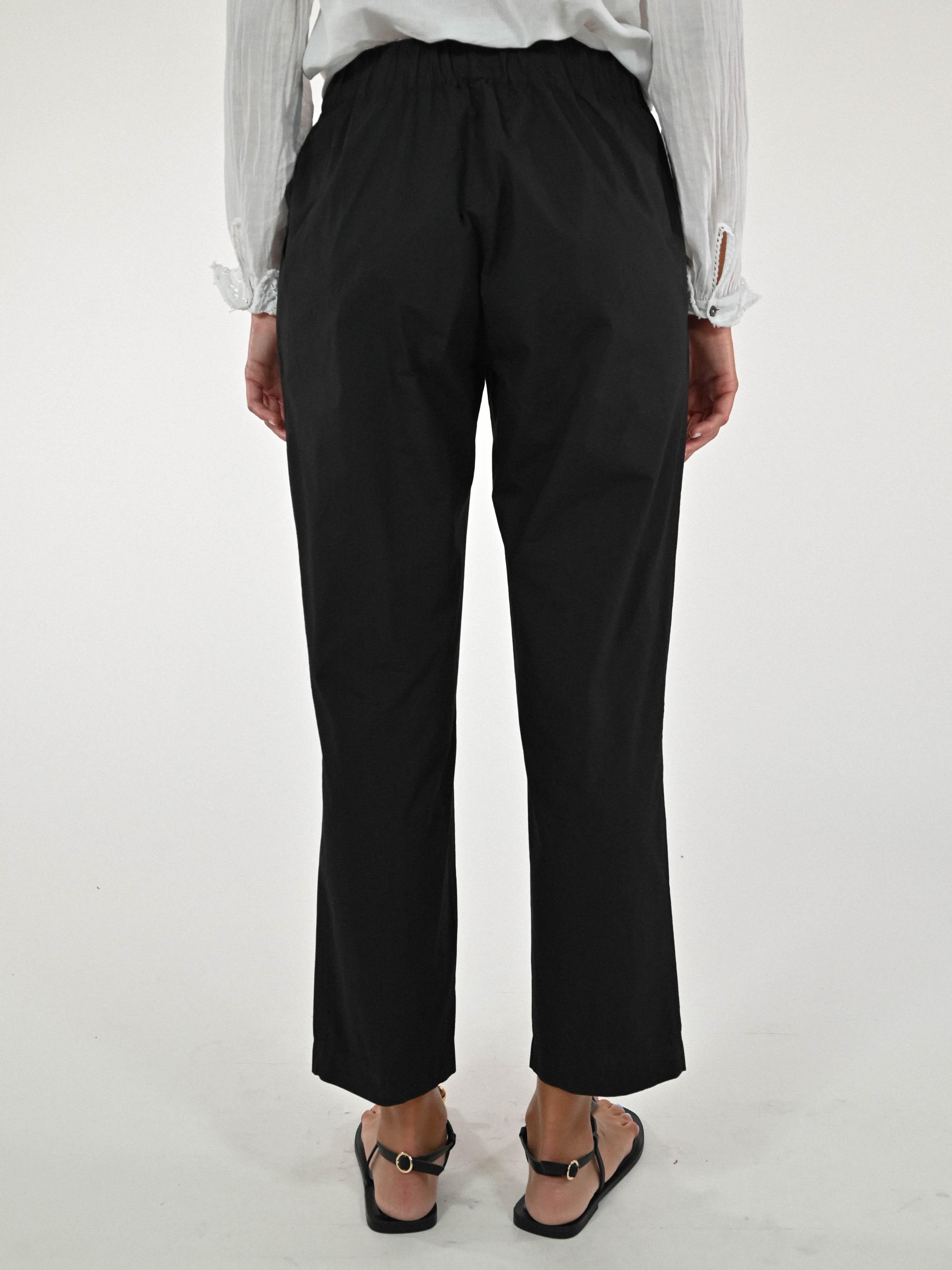 Pantalone elastico vita cotone nero P1107023 NERO LALTRA|STORIA 