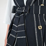 Gilet gessato cotone nero G1091152 NERO LALTRA|STORIA 