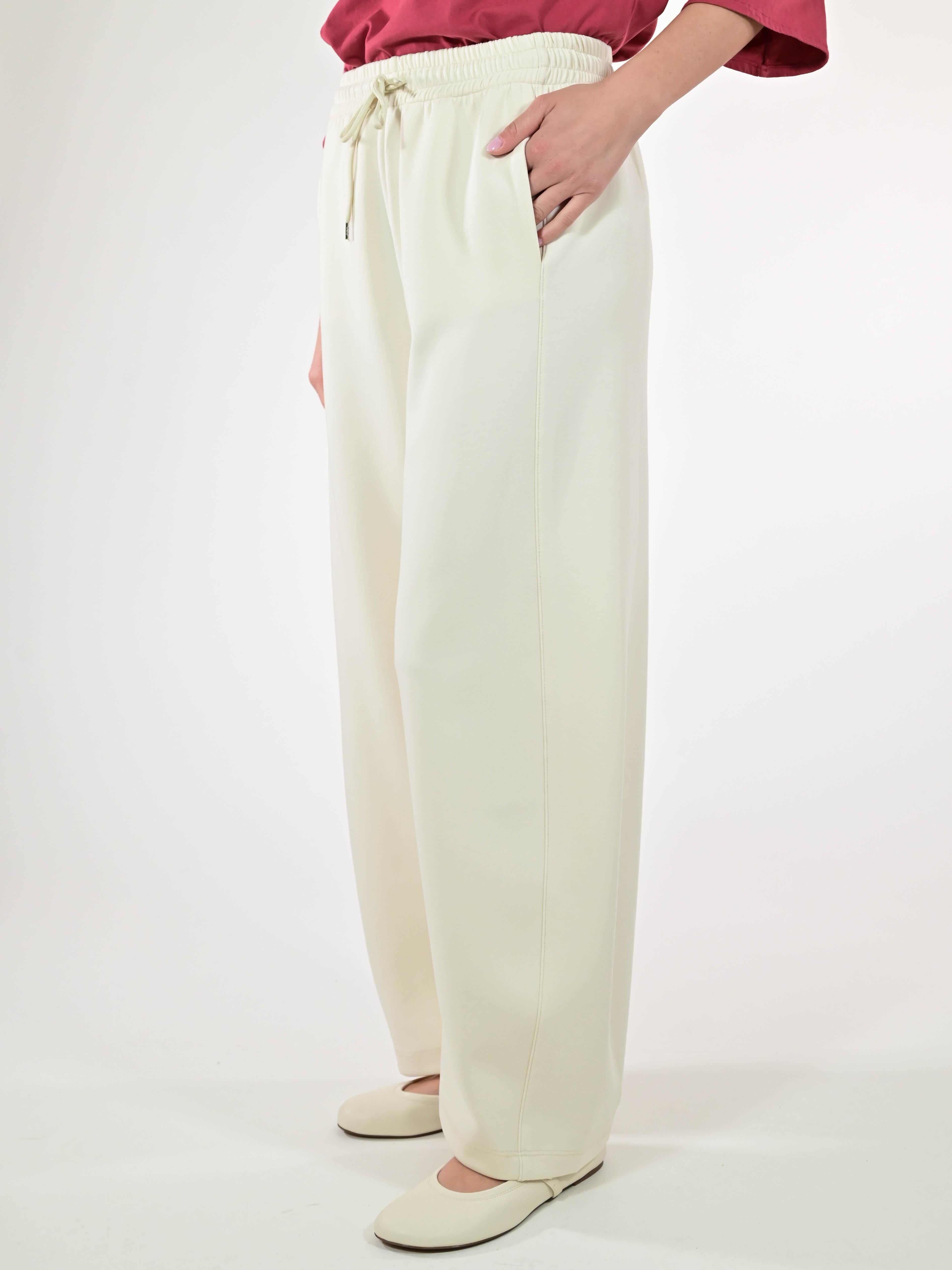 Pantalone carrot fit accoppiato cotone burro P1100432 BURRO LALTRA|STORIA 