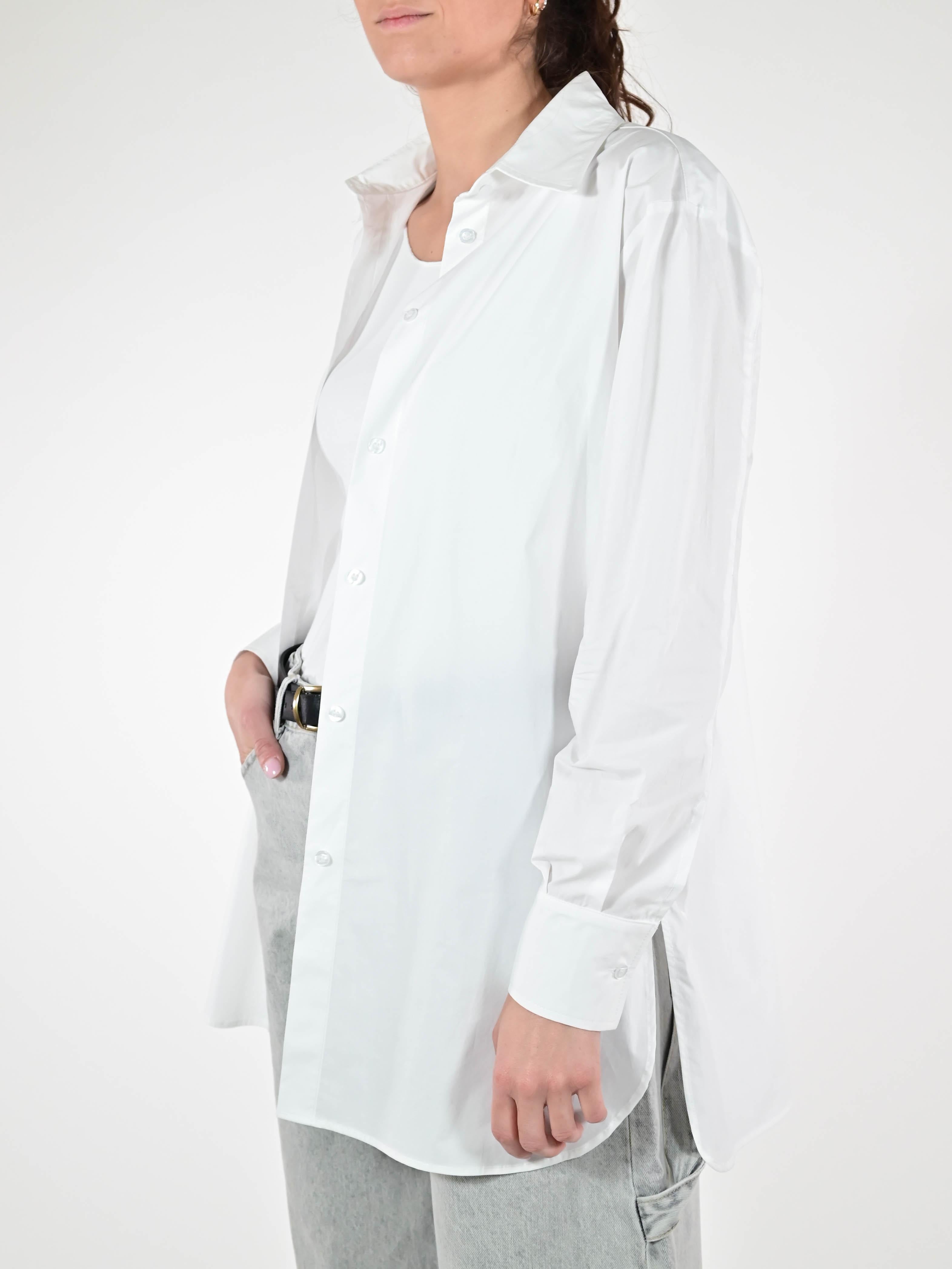 Camicia basic lunga cotone bianco C5645-NT/BAS21 BIANCO LALTRA|STORIA 