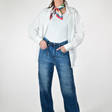Camicia con taglio cotone bianco C6042-NT-BAS22 BIANCO LALTRA|STORIA 