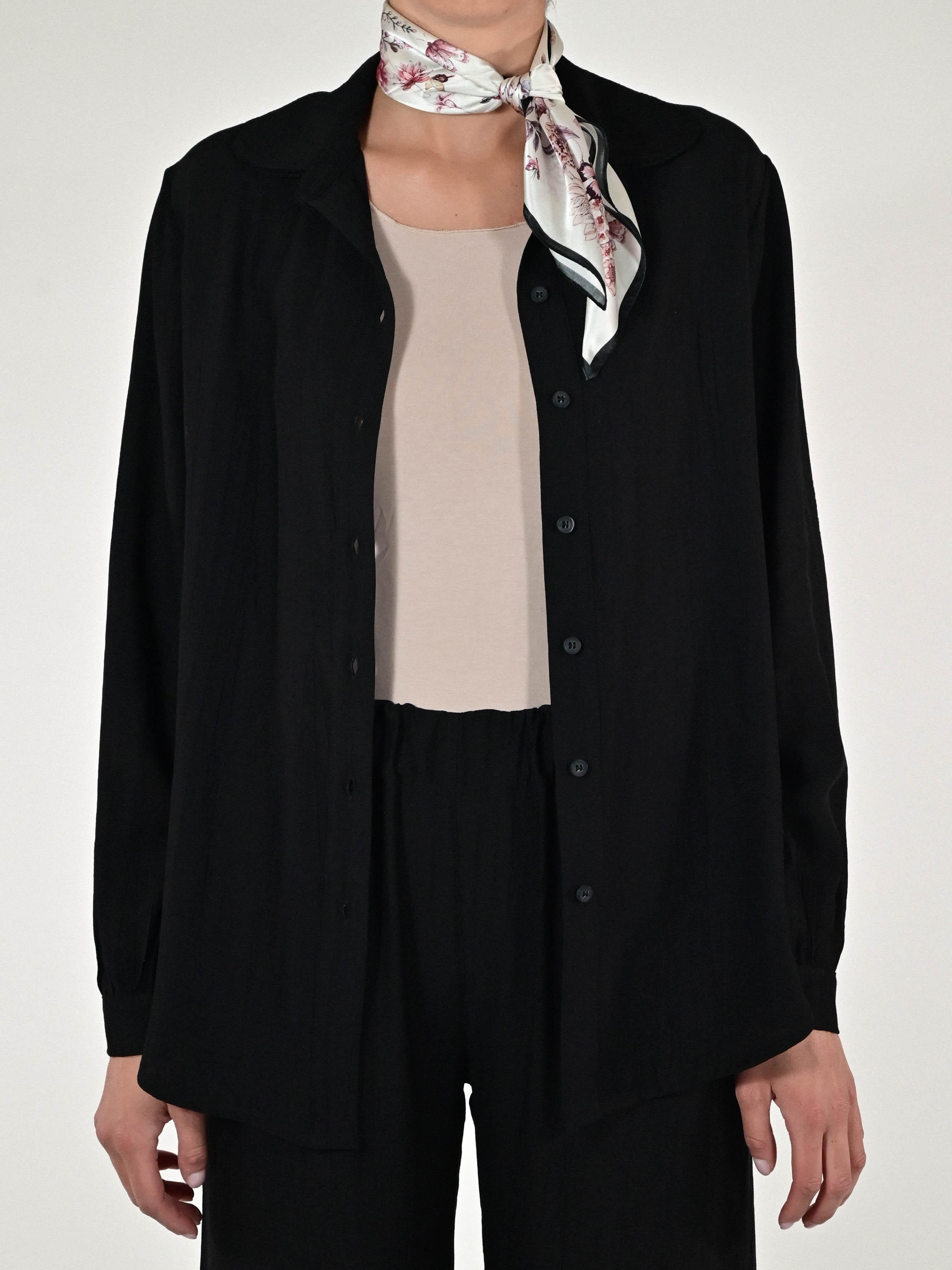 Camicia bottoni viscosa nero C1093130 NERO LALTRA|STORIA 