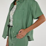 Camicia taschino cangiante lino salvia CPPE25263932 SALVIA LALTRA|STORIA 