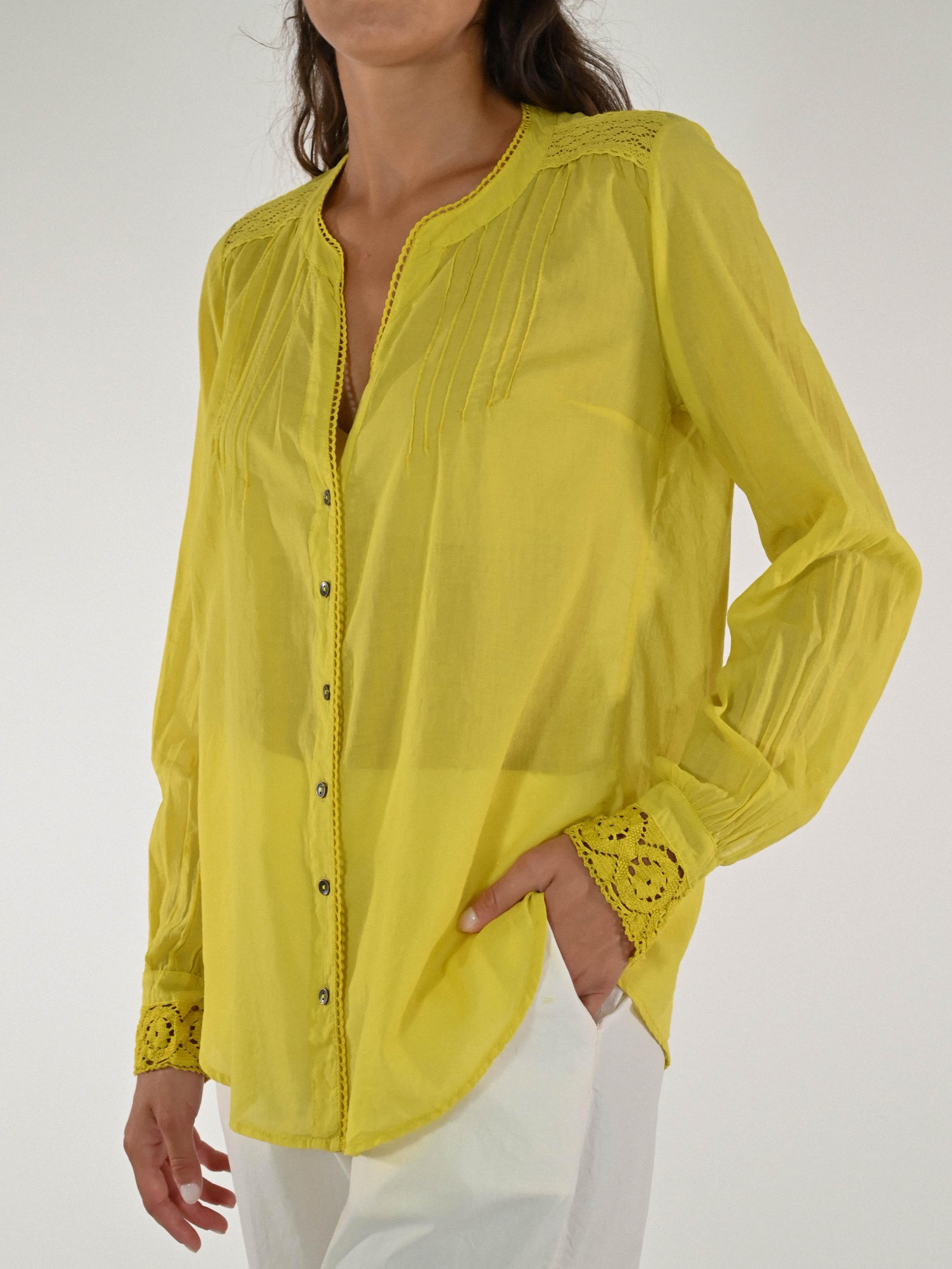 Camicia pizzo mussola cotone cdro C1108132 CEDRO LALTRA|STORIA 
