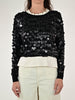 Maglia girocollo paillettes viscosa nero