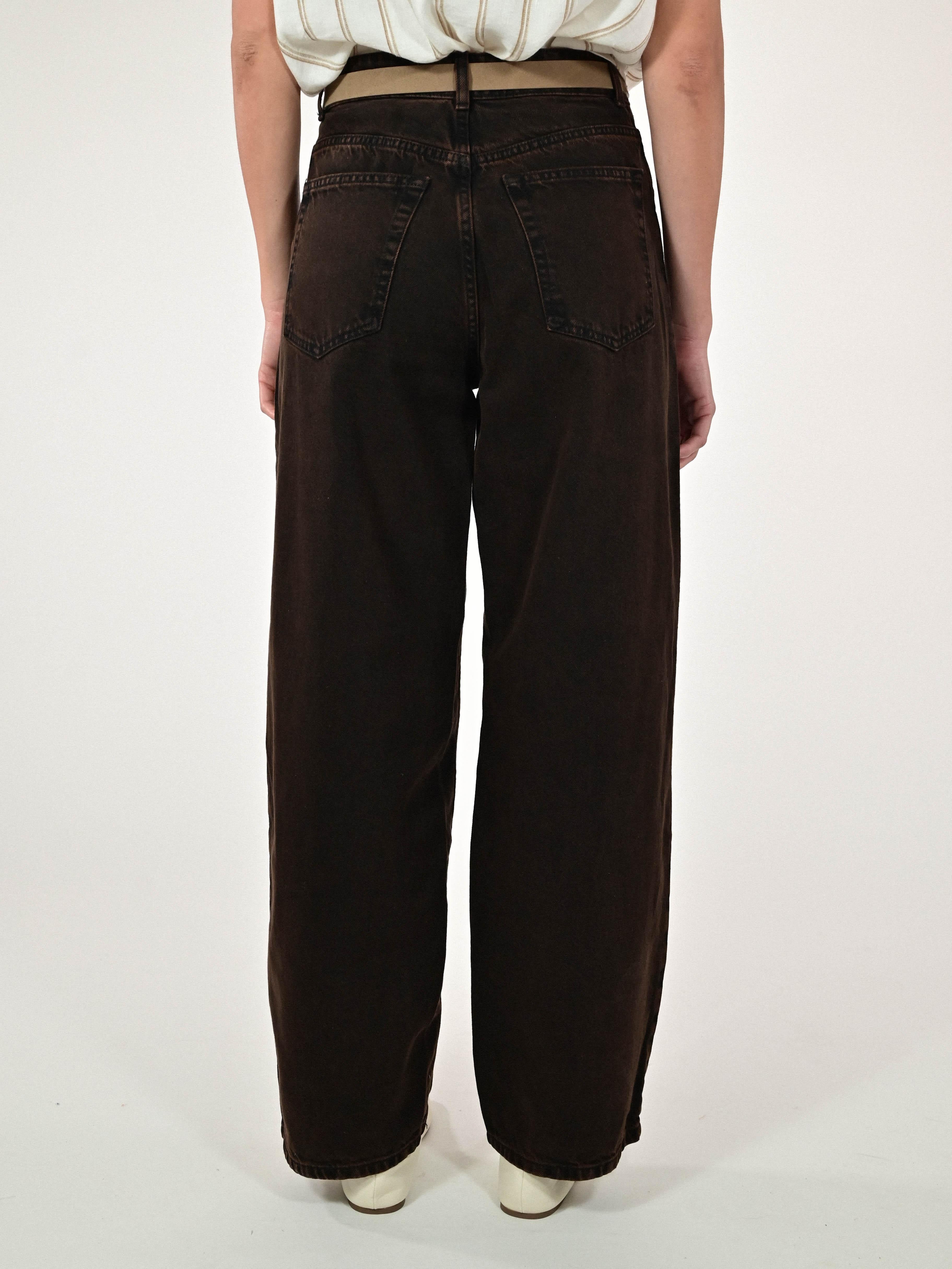Jeans a gamba larga cotone DCASTAI240247 MARRONE LALTRA|STORIA 