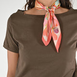 Foulard fantasia seta corallo KS-24334 CORALLO LALTRA|STORIA 