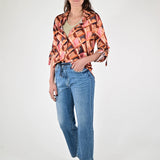 Camicia raso stampa viscosa C1097335 BLUSH LALTRA|STORIA 