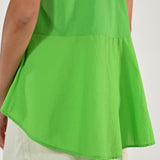 T-shirt scollo V frappa cotone verde M1117-36-SW/BAS6 VERDE LALTRA|STORIA 