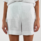 Shorts tasche lino bianco AS8P036-415 BIANCO LALTRA|STORIA 