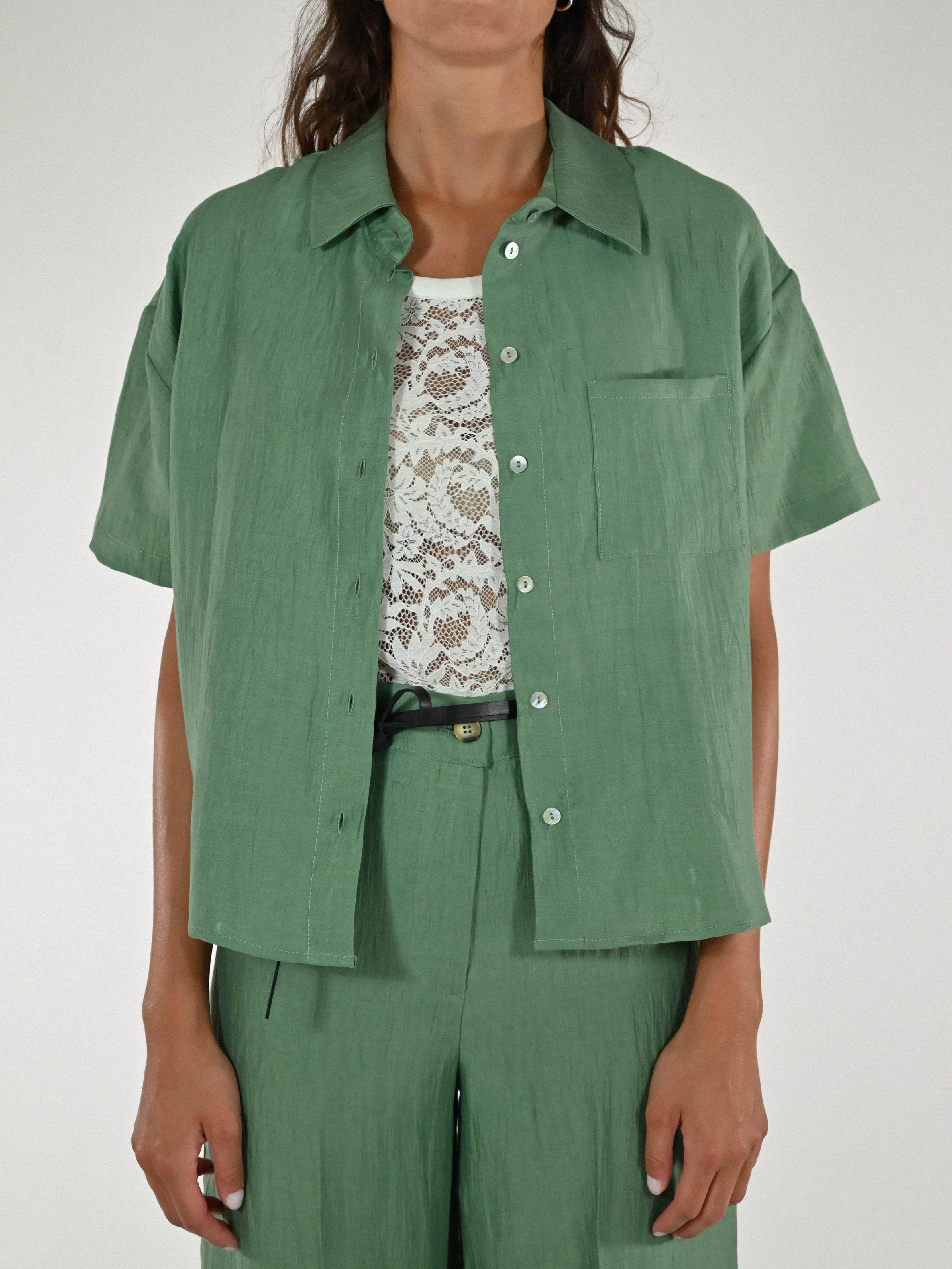 Camicia taschino cangiante lino salvia CPPE25263932 SALVIA LALTRA|STORIA 