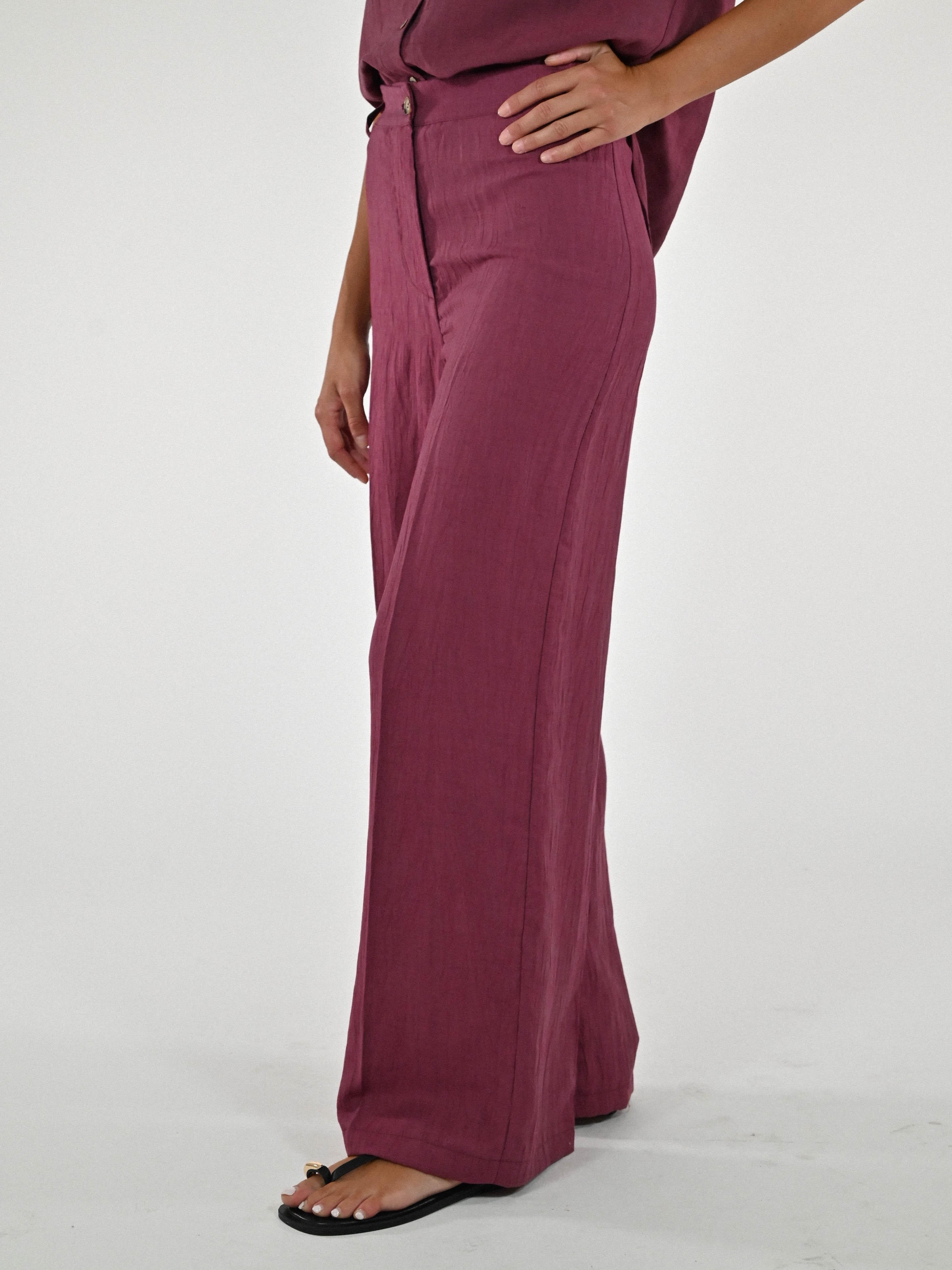 Pantalone palazzo cangiante lino india CPPE25432434 INDIA LALTRA|STORIA 