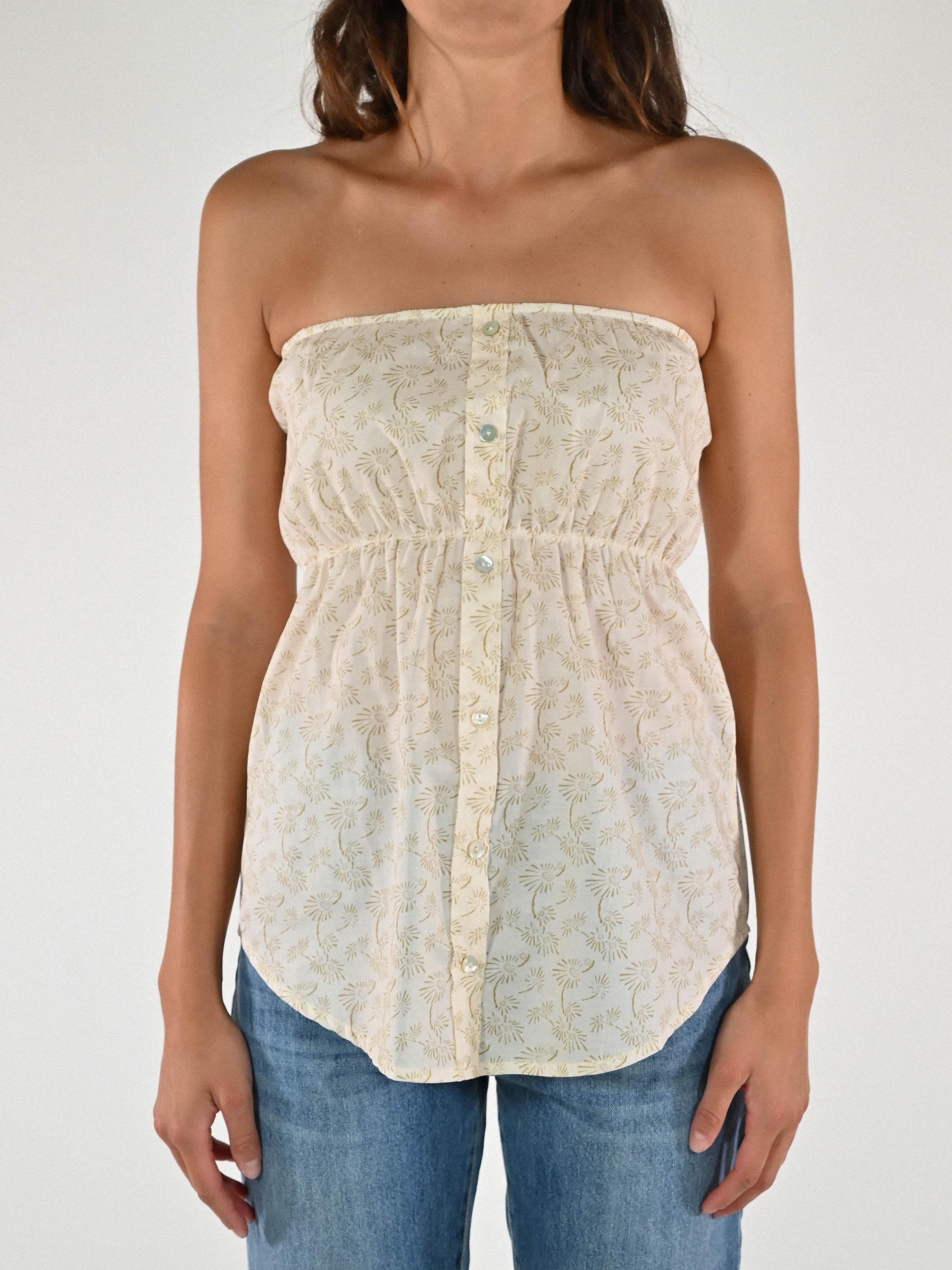 Top bottoni cotone beige TAPE250110 BEIGE LALTRA|STORIA 
