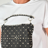 Maglia borsa con applicazioni cotone M1488-T115S443BI23 BIANCO LALTRA|STORIA 