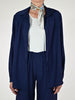 Camicia bottoni viscosa blu