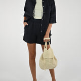 Camicia taschino lino nera C6133-T117SWBAS28 NERO LALTRA|STORIA 
