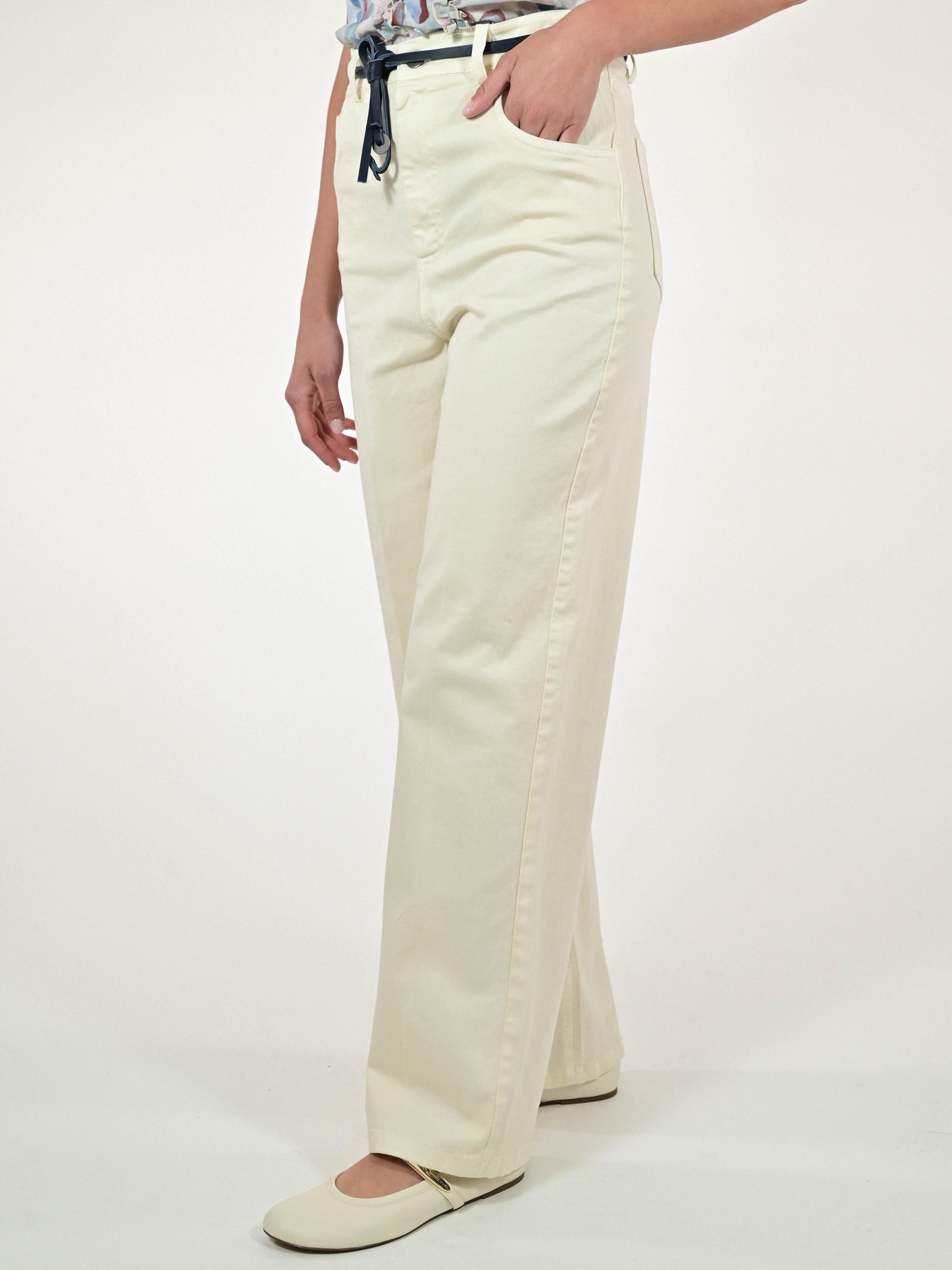 Pantalone elastico gabardine cotone CPPE25414732 BURRO LALTRA|STORIA 