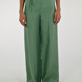 Pantalone palazzo cangiante lino salvia CPPE25432434 SALVIA LALTRA|STORIA 