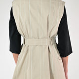 Gilet gessato cotone beige G1091152 BEIGE LALTRA|STORIA 