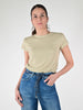 Maglia coste lurex manica corta oro