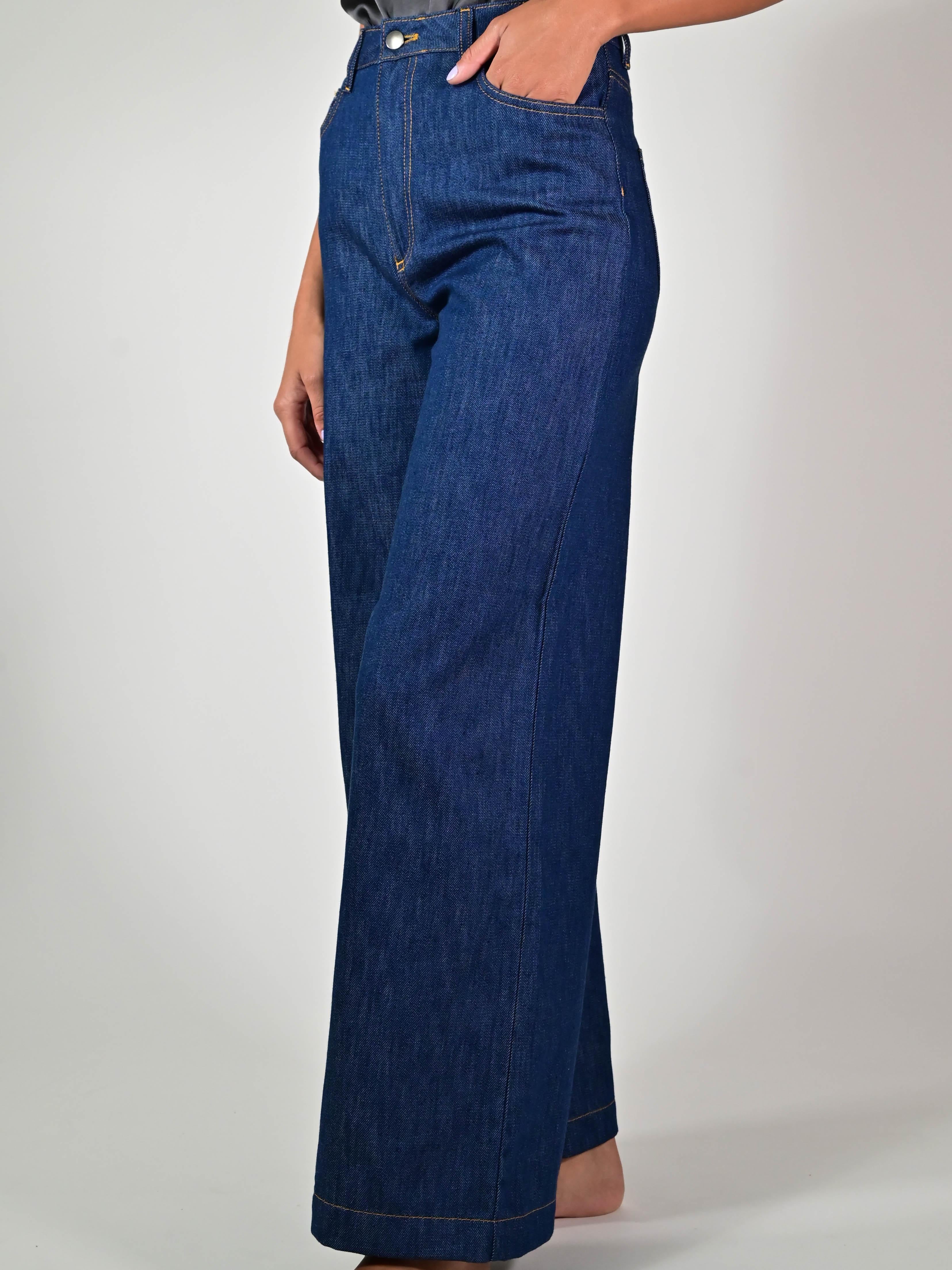 Jeans palazzo cotone DCASTAI240133 DEMIN LALTRA|STORIA 