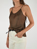 Top raso viscosa marrone