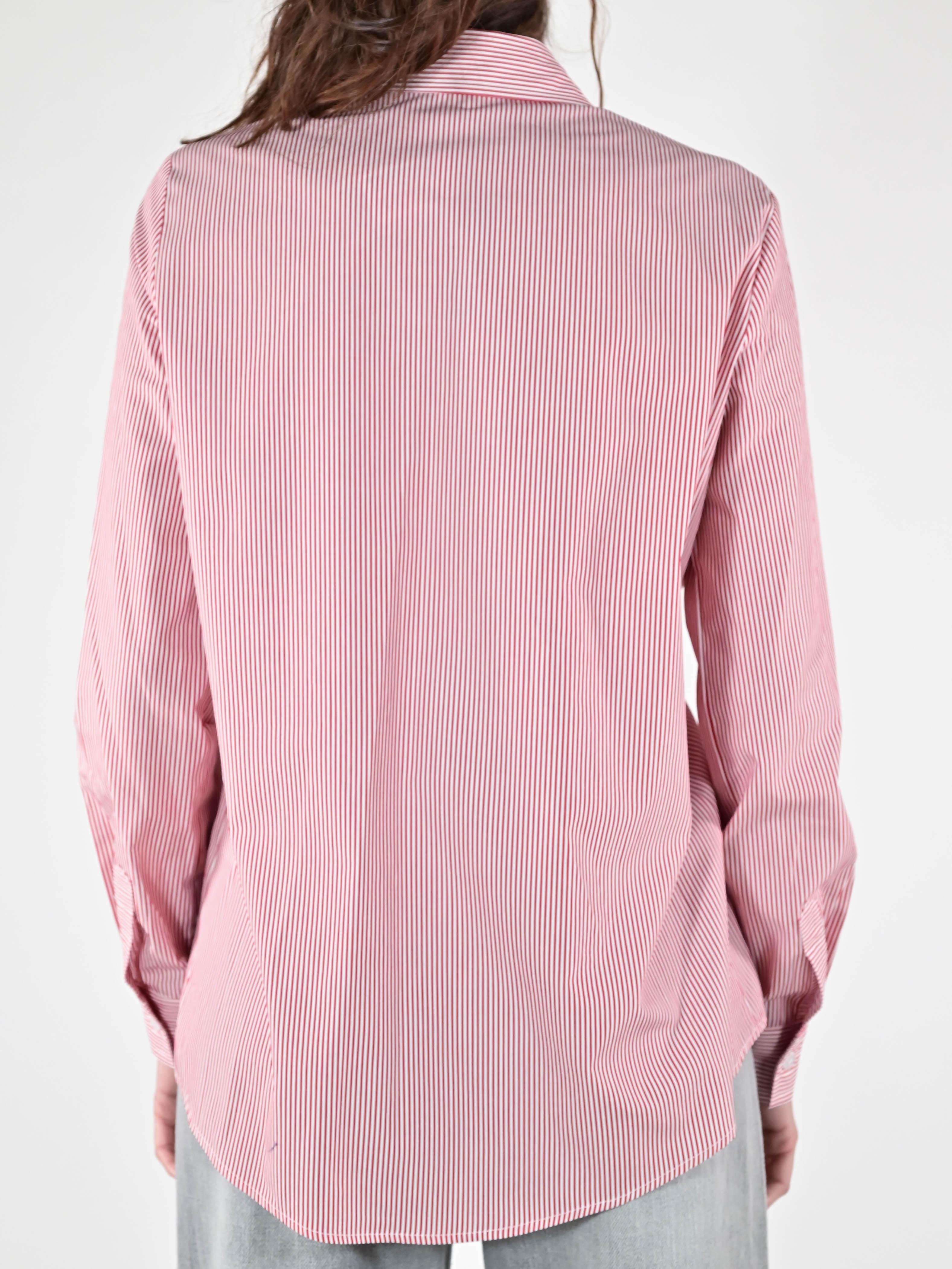Camicia righe tasche cotone rossa C5569-T182-BAS27 RIGA ROSSA LALTRA|STORIA 