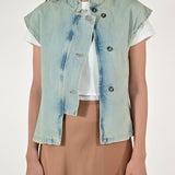 Gilet jeans collo coreana cotone BL380-661C32 DENIM LALTRA|STORIA 