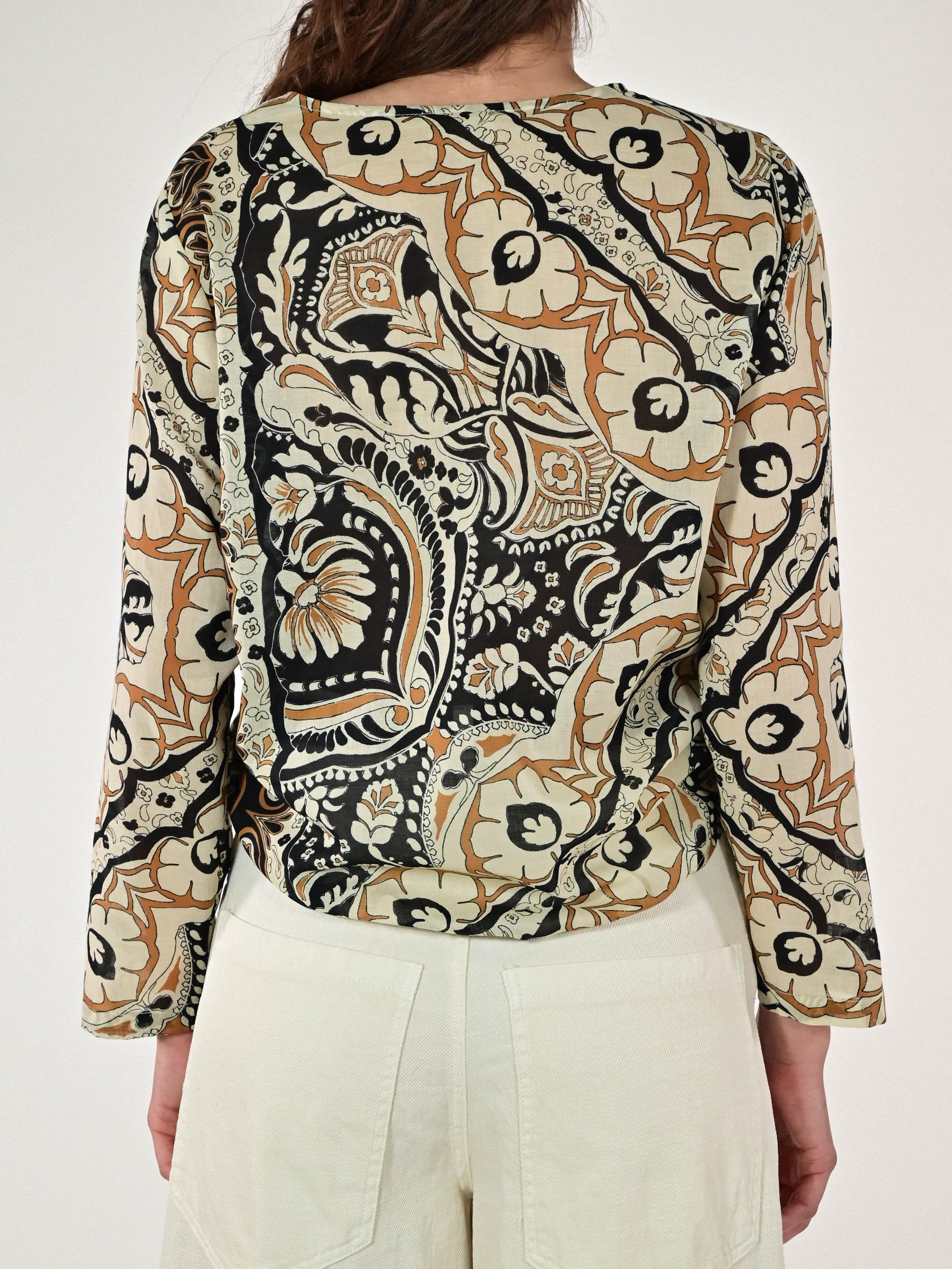 Camicia mussola ruchés cotone fiori VB1564429 F. FIORI LALTRA|STORIA 