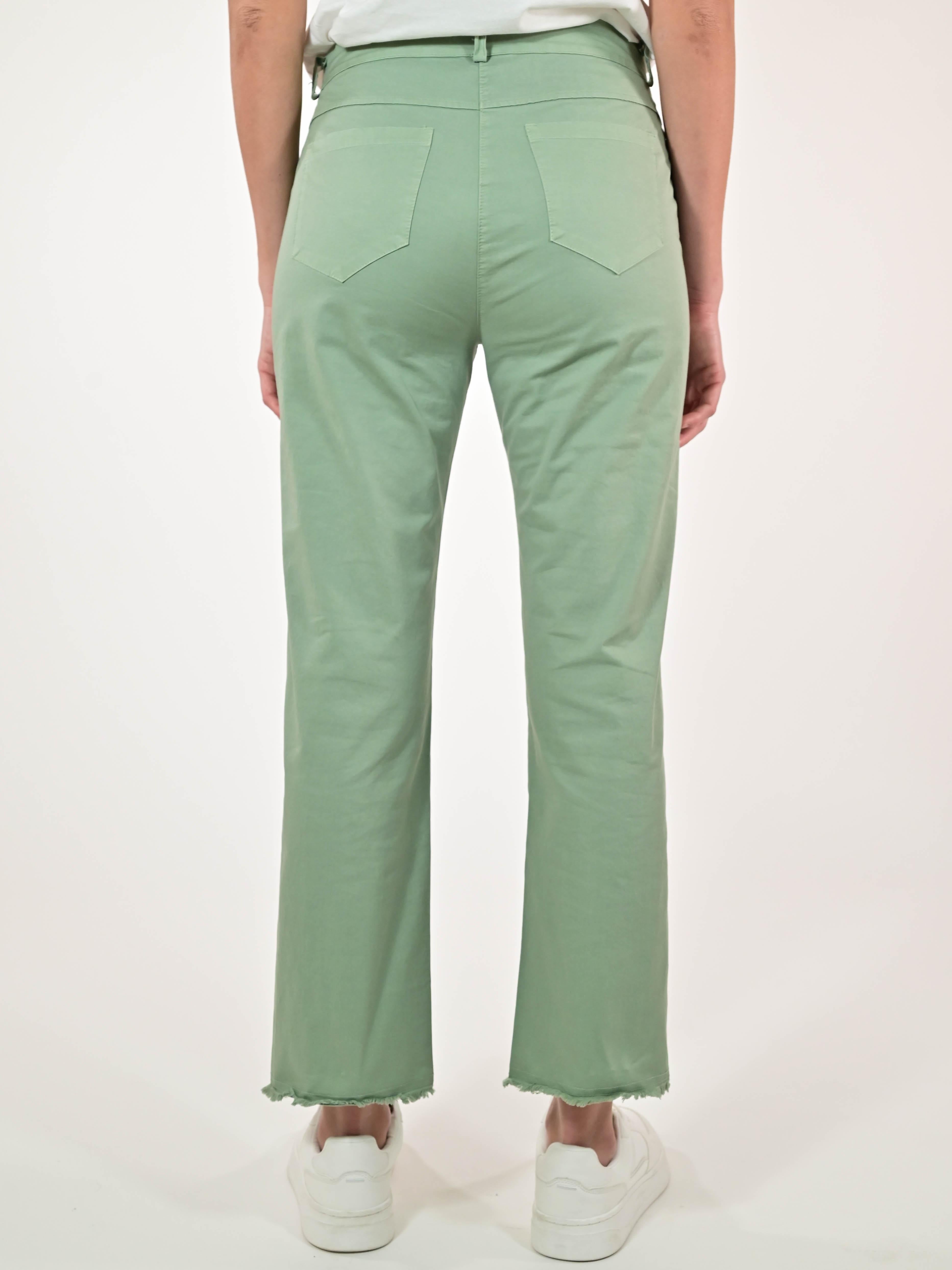 Pantalone slim in gabardine cotone verde salvia P1091029 VERDE SALVIA LALTRA|STORIA 