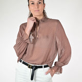 Camicia frappa pois viscosa mocha mou C1101531 MOCHA MOUSSE LALTRA|STORIA 