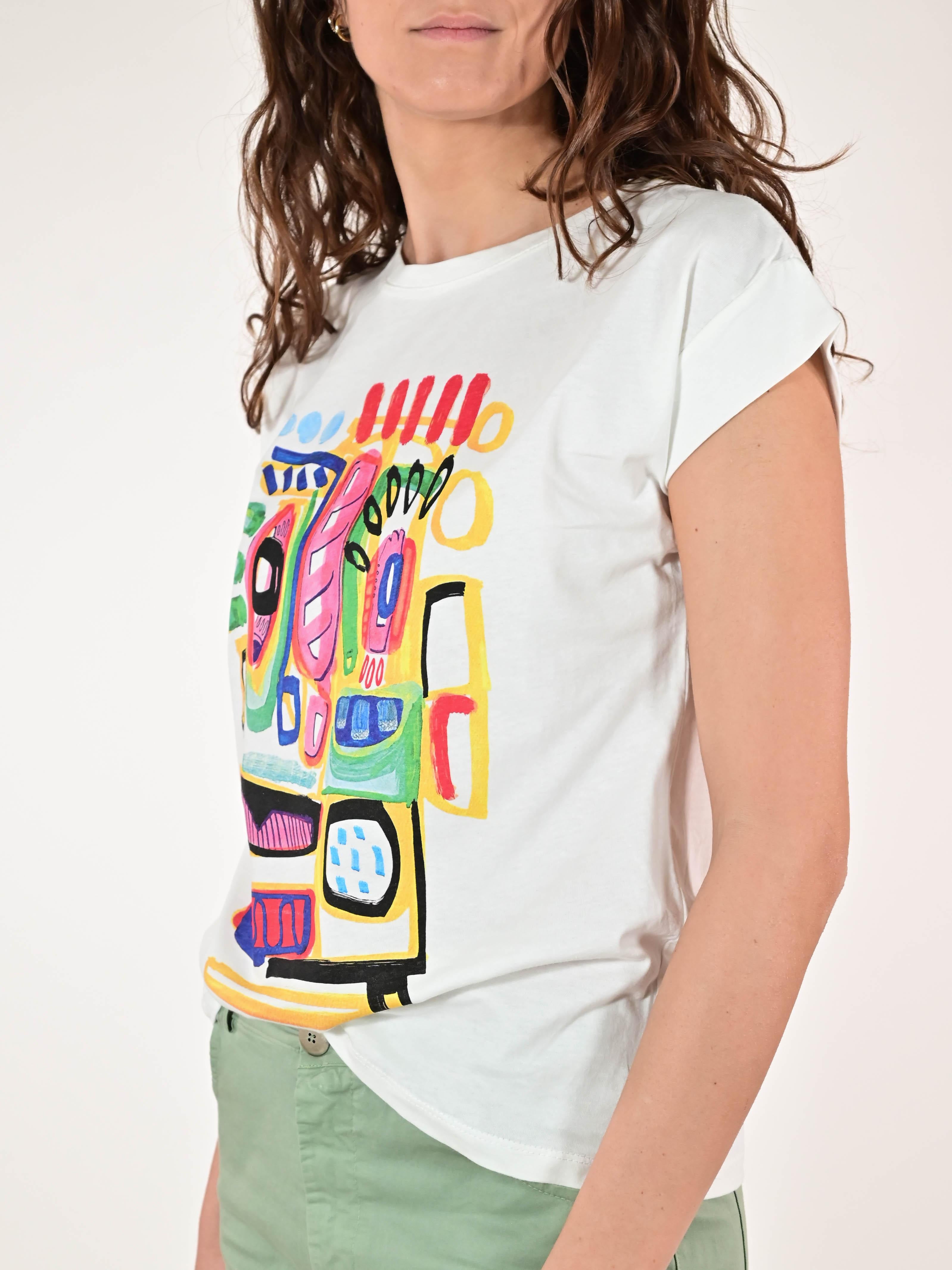 T-shirt stampa astratta cotone FGOTK156939 MULTICOLOR LALTRA|STORIA 