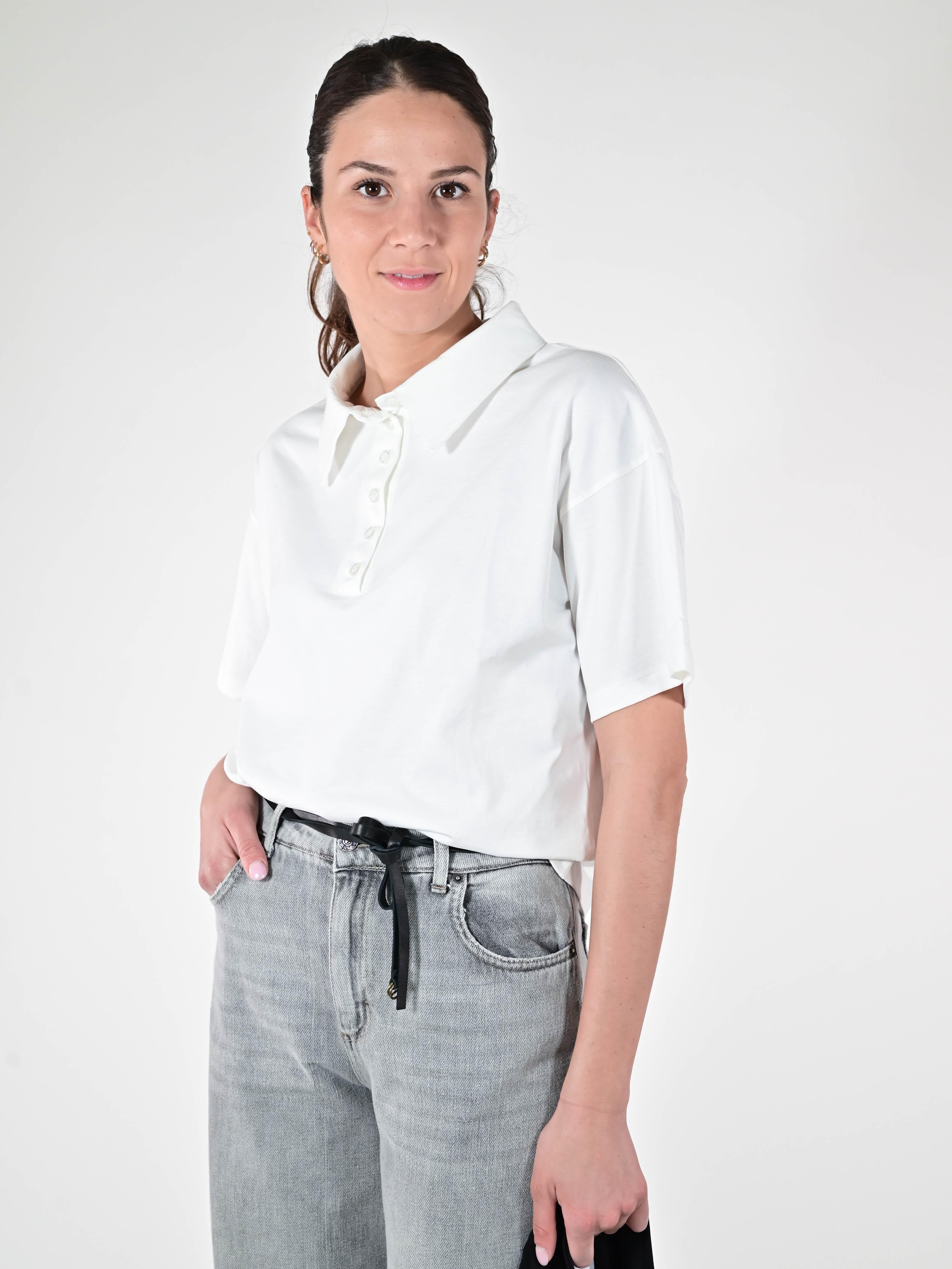 Maglia polo cotone bianco VB1566128 BIANCO LALTRA|STORIA 