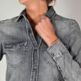 Camicia denim basic cotone CD87-112-GREY30 GRIGIO LALTRA|STORIA 