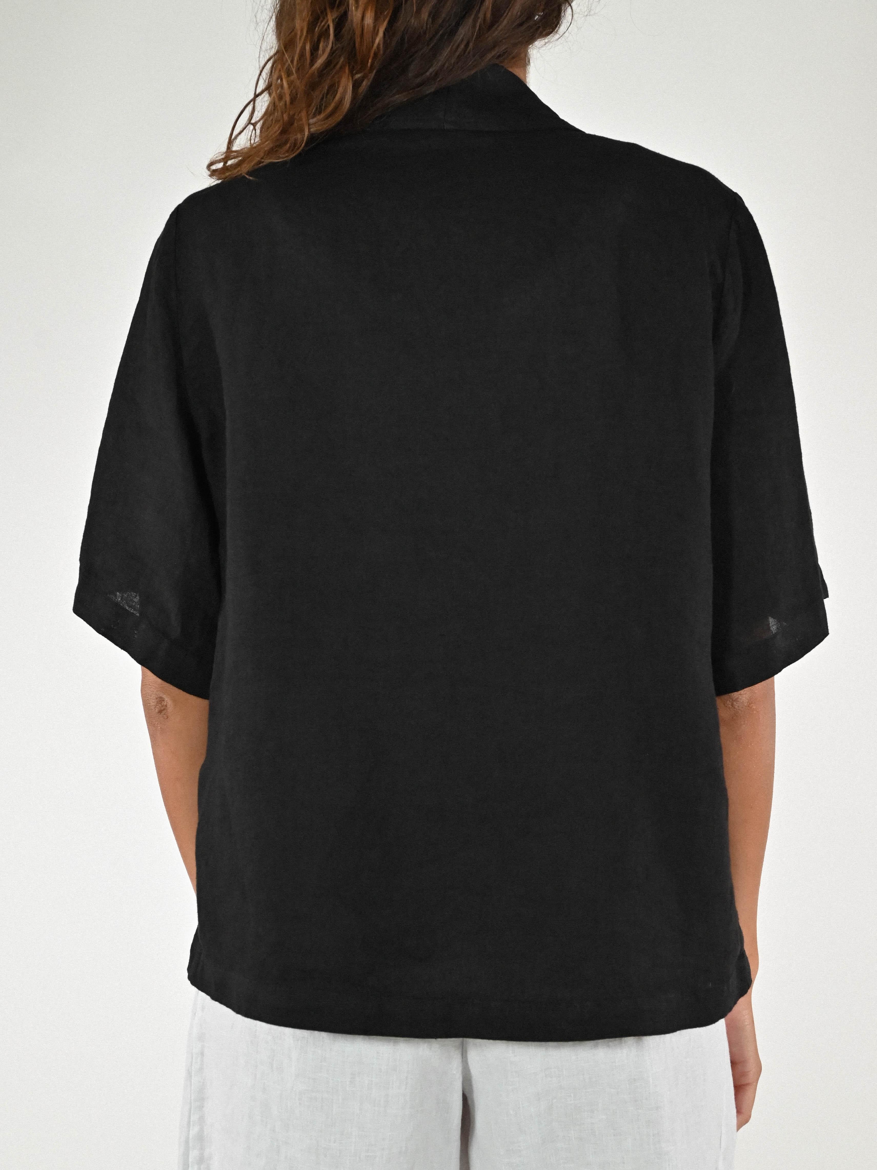 Giacca manica corta lino nera AS11J02919 NERO LALTRA|STORIA 