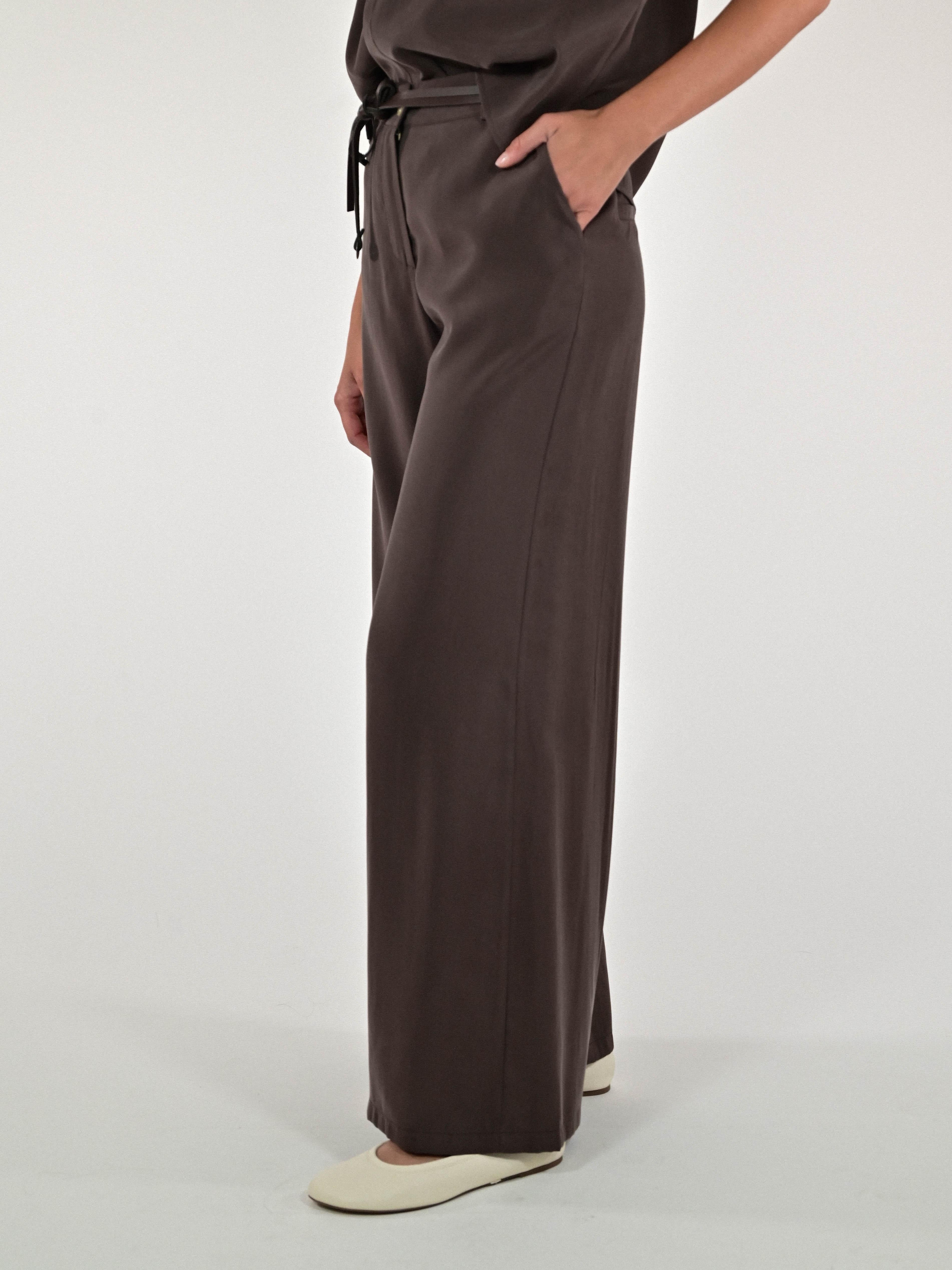 Pantalone palazzo modal marrone P1105728 MARRONE LALTRA|STORIA 
