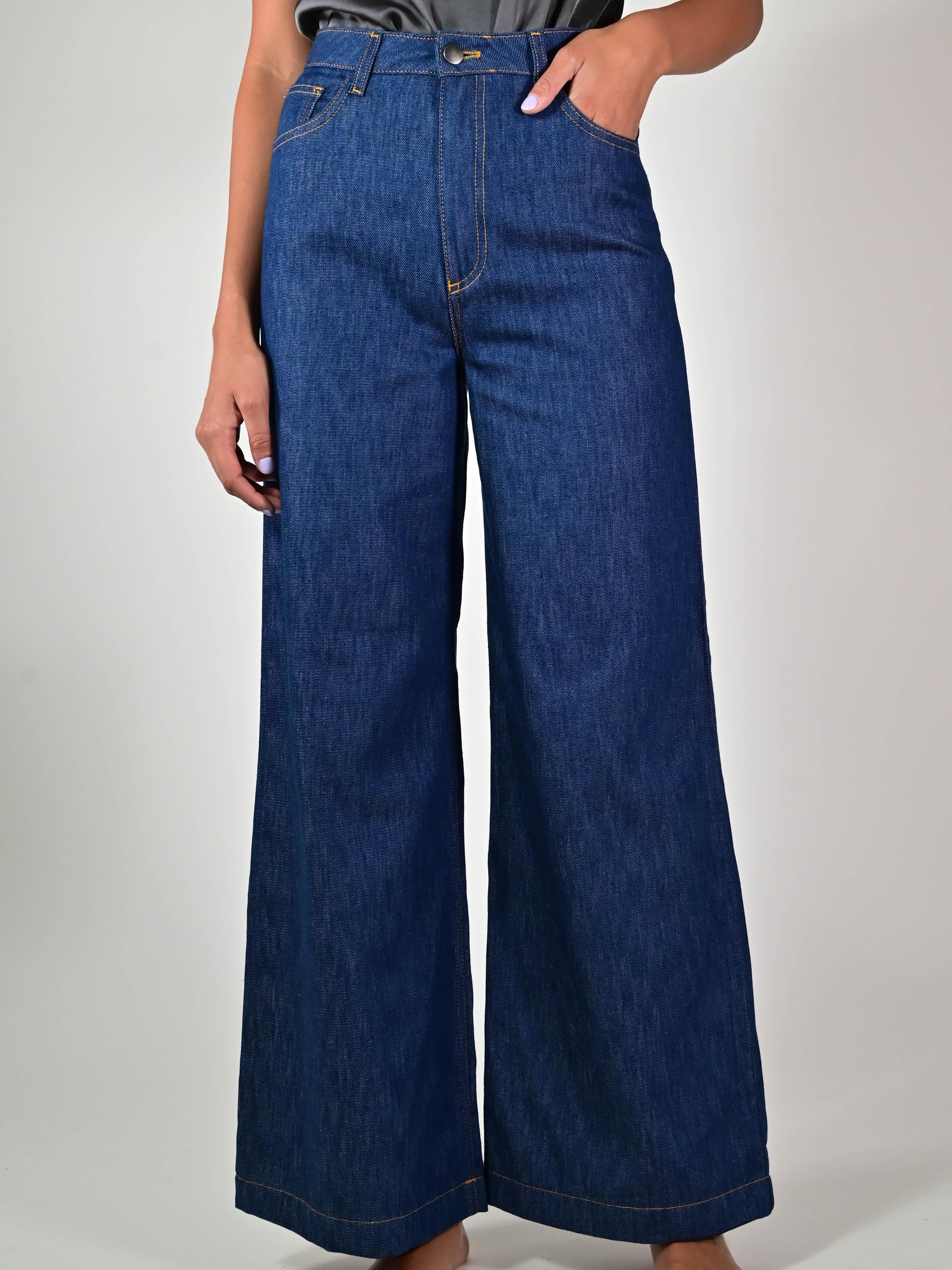 Jeans palazzo cotone DCASTAI240133 DEMIN LALTRA|STORIA 