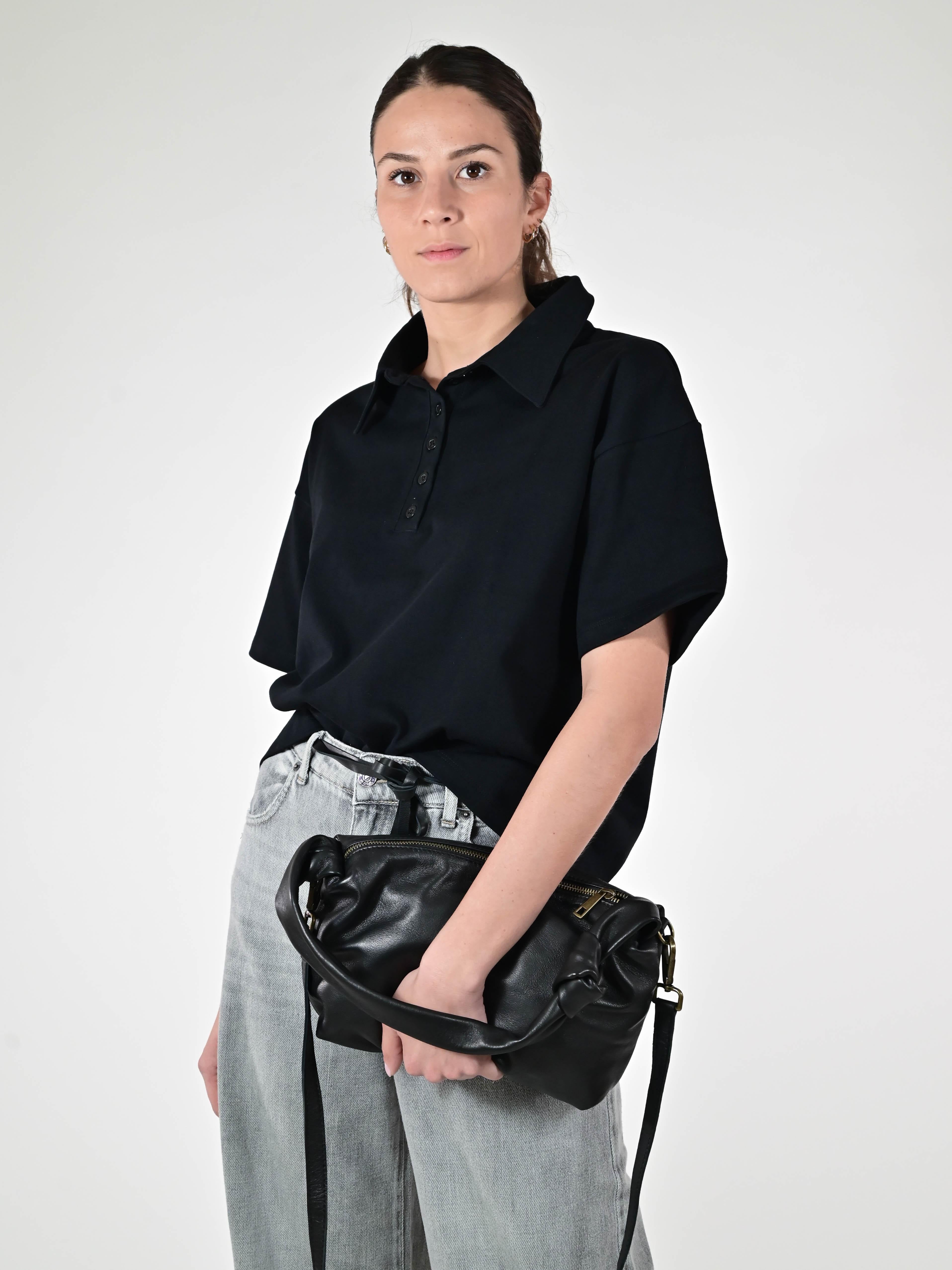 Maglia polo cotone nero VB1566128 NERO LALTRA|STORIA 
