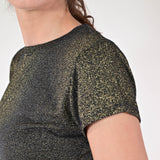 Maglia coste lurex manica corta blu JS19598/9178 BLU LALTRA|STORIA 
