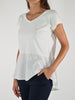 T-shirt scollo V frappa cotone burro