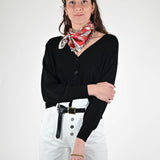 Cardigan bottoni viscosa nero D93VN5323 NERO LALTRA|STORIA 