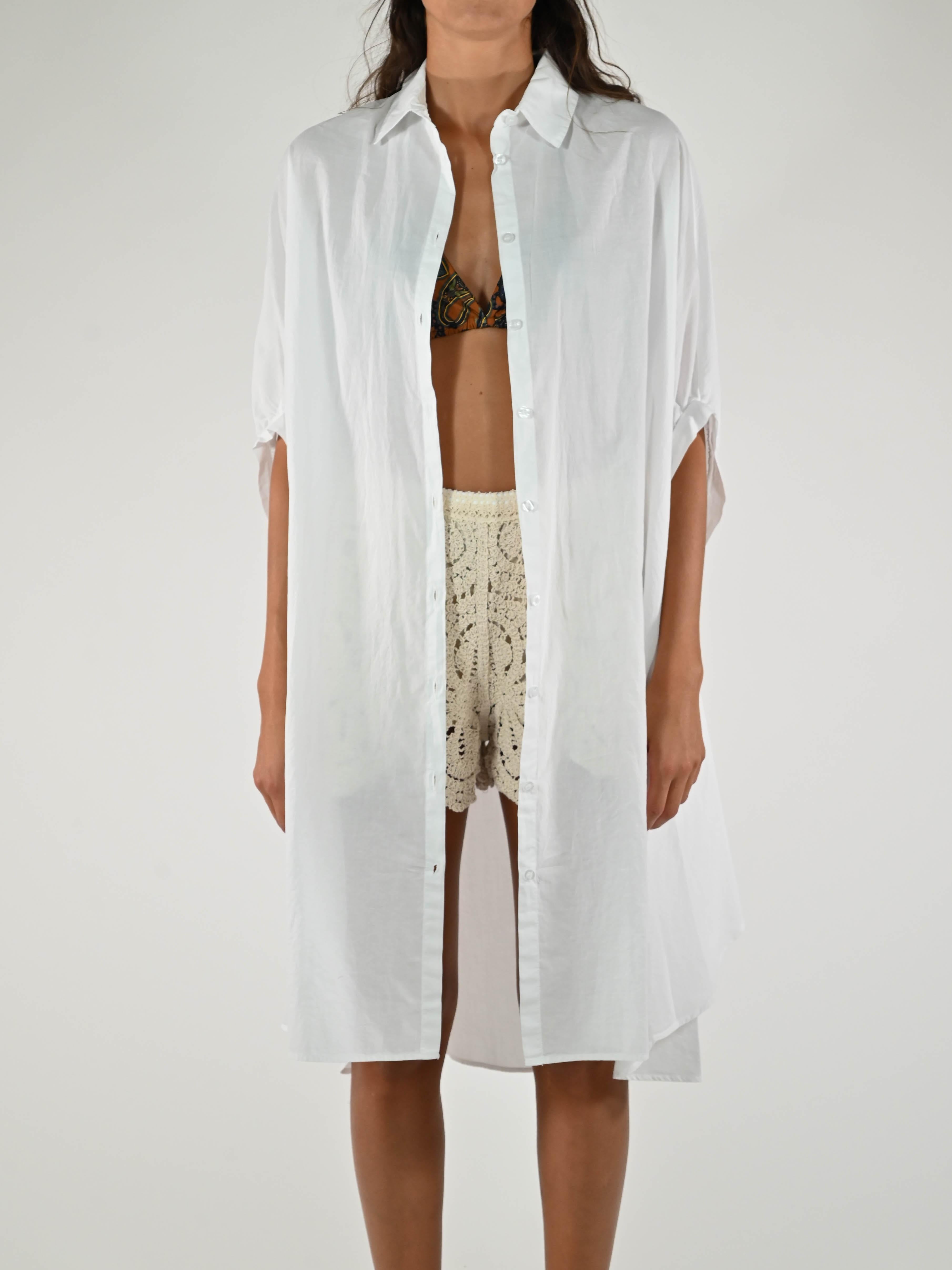 Abito camicia cotone bianco A-02346 BIANCO LALTRA|STORIA 