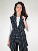 Gilet gessato cotone nero