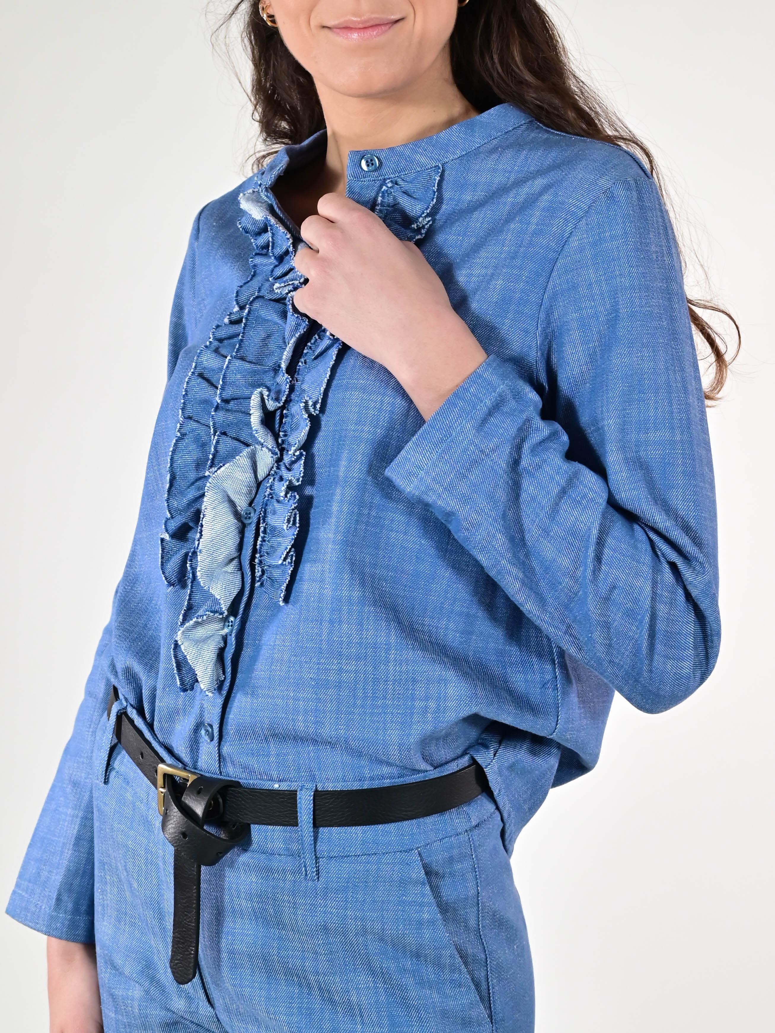 Camicia ruchés cotone VBPE251562035 DENIM LALTRA|STORIA 